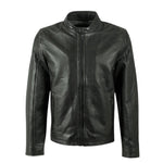 Mauritius Giacca da Motociclista Uomo in Pelle Nera