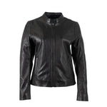 Mauritius Giubbotto Donna in Pelle Nera con Zip