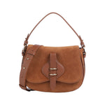 Coccinelle Borsa a Mano Piccola Donna Mavery in Pelle e Camoscio Cognac con Tracolla