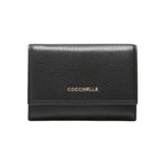 Coccinelle Portafoglio Donna Metallic in Pelle Martellata Nera