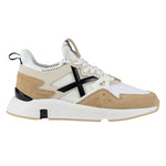 Munich Clik Sneakers Uomo in Camoscio e Tessuto Bianco Sabbia