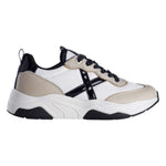 Munich Wave Sneakers Donna in Pelle Beige Nero