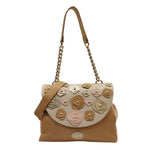 M Brc Borsa a Spalla Donna Linea Carla Avorio Multi e Tracolla e Fiori