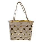 M Brc Borsa a Spalla Media Donna Linea Square in Pelle Avorio con Pochette