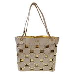 M Brc Borsa a Spalla Media Donna Linea Square in Pelle Avorio con Pochette
