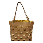 M Brc Borsa a Spalla Media Donna Linea Square in Pelle Cammello con Pochette