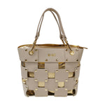 M Brc Borsa a Spalla Piccola Donna Linea Square in Pelle Avorio con Pochette