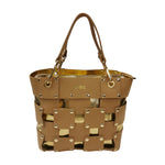 M Brc Borsa a Spalla Piccola Donna Linea Square in Pelle Cammello con Pochette