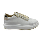 Keys Sneakers Donna Bianca Beige con Dettaglio Zebrato