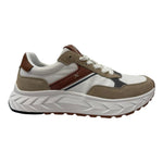 Frau Sneakers Uomo in Camoscio e Tessuto Bianca Beige