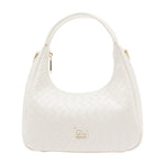 By Byblos Borsa a Spalla Donna in Ecopelle Intrecciata Bianca con Tracolla
