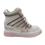 Fornarina Daisy Sneakers Alta Donna Bianca Rosa con Zeppa Alta 80mm