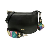 M Brc Borsa a Tracolla Donna Linea Obona in Pelle Nera con Logo