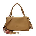 M Brc Borsa a Mano Donna Linea Obona in Pelle Cammello con Doppia Tracolla