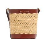 The Bridge Secchiello Donna in Pelle e Paglia Cuoio con Tracolla