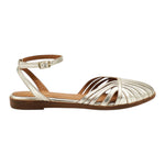 Frau Sandalo Donna in Pelle Platino