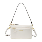 Nannini Firenze Borsa a Spalla Donna Linea Keira in Pelle Bianco Sporco con Tre Scomparti