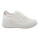 Igi&Co Sneakers Donna in Ecopelle Bianca con Zeppa e Dettaglio Laminato