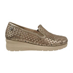 Susimoda Mocassino Donna in Pelle Traforata Bronzo con Zeppa ed Elastico