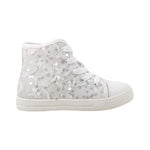 Primigi Sneakers Alta Bambina in Tessuto Bianco con Pailettes