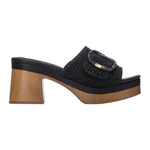 Carmela Scalzato Donna in Raffia Nero con Plateau e Tacco Largo 60mm