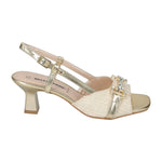 Valleverde Sandalo Donna Oro con Dettaglio Pietre e Tacco Alto 65mm