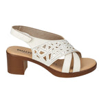 Valleverde Sandalo Donna Avorio con Tacco Largo Alto 60mm