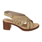 Valleverde Sandalo Donna Beige con Tacco Largo Alto 60mm