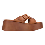 Refresh Ciabatta Donna in Ecopelle Cammello con Zeppa Alta 60mm
