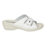 Valleverde Ciabatta Donna in Pelle Bianca con Strappo