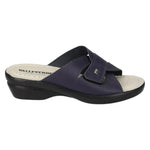 Valleverde Ciabatta Donna in Pelle Blu con Strappo