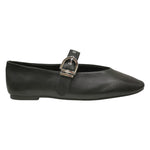 Janet&Janet Ballerina Donna in Pelle Nera con Cinturino