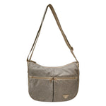 Valleverde Borsa a Spalla Donna in Tessuto Beige con Tasconi