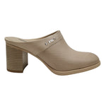 Nero Giardini Sabot Donna in Pelle Beige con Tacco Largo Alto 80mm