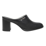 Nero Giardini Sabot Donna in Pelle Nera con Tacco Largo Alto 80mm