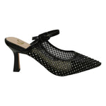 Gold&Gold Sabot Donna Nero in Rete e Strass con Tacco Alto 90mm