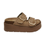 Gold&Gold Ciabatta Donna Platform Beige co Doppie Fibbie