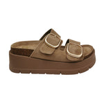 Gold&Gold Ciabatta Donna Platform Beige co Doppie Fibbie