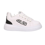 4Us Sneakers Bambino in Ecopelle Bianca Nero
