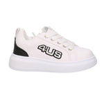 4Us Sneakers Bambino in Ecopelle Bianca Nero