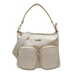 M Brc Borsa a Spalla Donna Linea Golf in Pelle Avorio con Tracolla