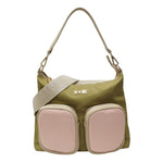 M Brc Borsa a Spalla Donna Linea Golf in Pelle Avorio Multi con Tracolla