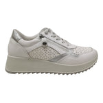 Enval Soft Sneakers Donna in Pelle Bianca con Lacci e Zip