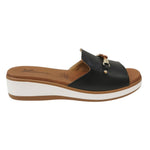 Susimoda Ciabatta Donna in Pelle Blu con Zeppa Alta 40mm