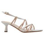 Albano Sandalo Donna in Pelle e Vernice Bianco Nude con Tacco Alto 50mm