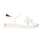 Balducci Sport Sandalo Bambina in Ecopelle Bianca con Fiori Multicolor