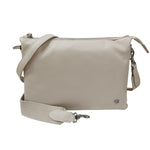 Caleidos Tracolla Donna Beige in Pelle con Tre Soffietti