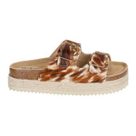 Refresh Ciabatta Platform Donna Cuoio in Cavallino con Doppia Fibbia