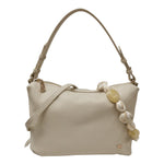 Caleidos Borsa a Spalla Donna in Pelle Beige con Manico Pietre