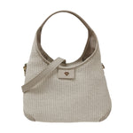 Caleidos Borsa a Spalla Media Donna in Raffia e Pelle Beige